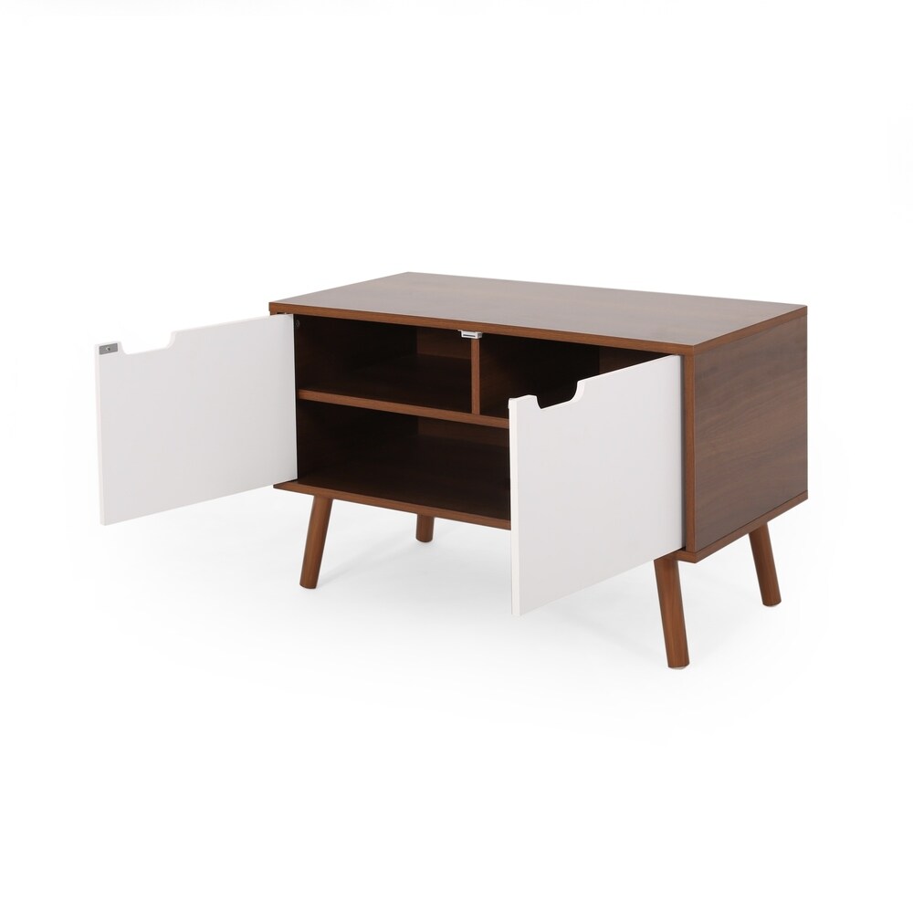 Pickfair Mid-Century Modern 2 Door Cabinet by Christopher Knight Home - 31.50" W x 15.50" D x 18.75" H