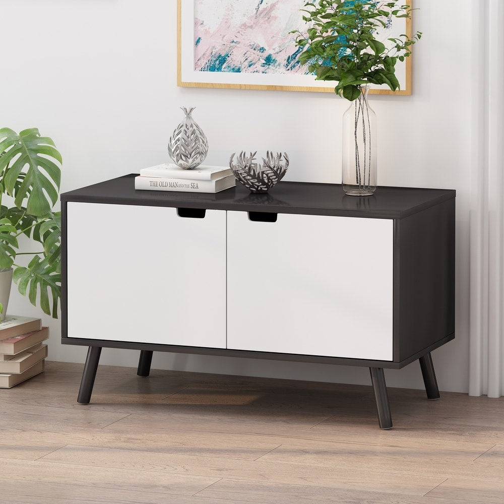 Pickfair Mid-Century Modern 2 Door Cabinet by Christopher Knight Home - 31.50" W x 15.50" D x 18.75" H