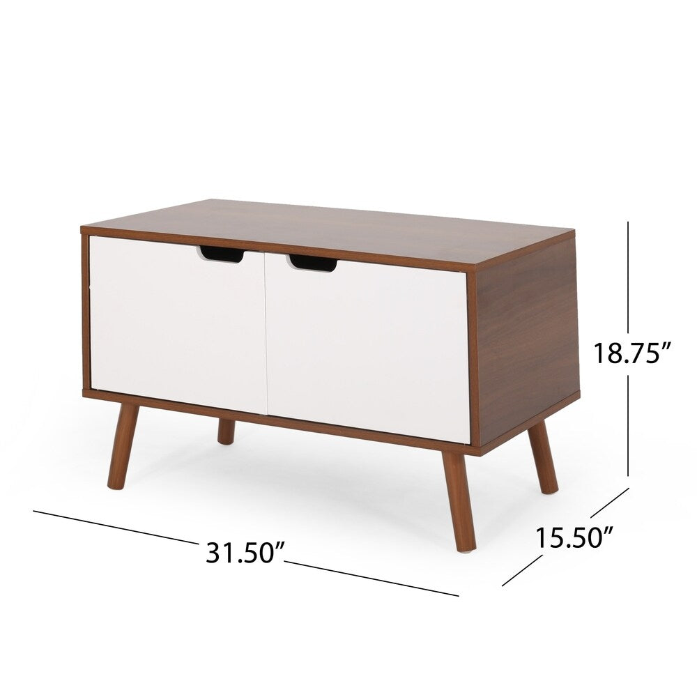 Pickfair Mid-Century Modern 2 Door Cabinet by Christopher Knight Home - 31.50" W x 15.50" D x 18.75" H