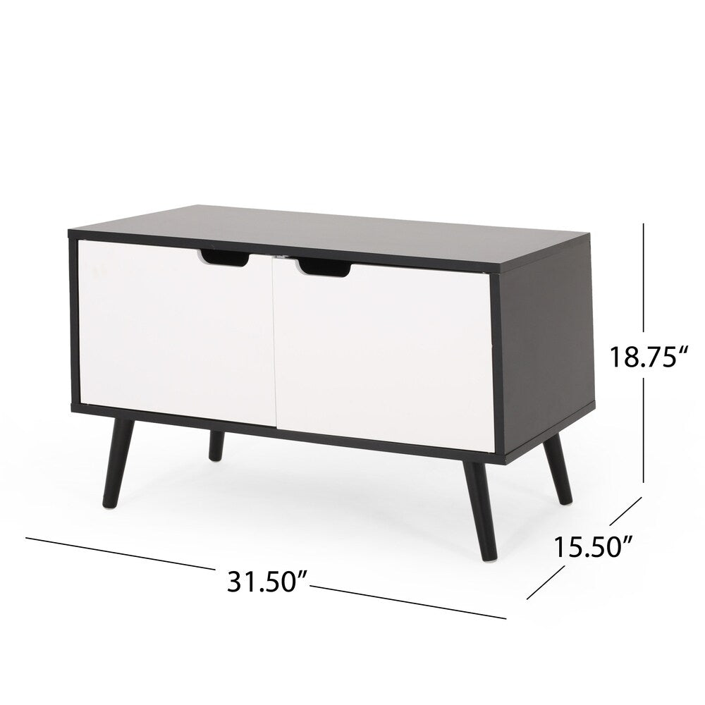 Pickfair Mid-Century Modern 2 Door Cabinet by Christopher Knight Home - 31.50" W x 15.50" D x 18.75" H