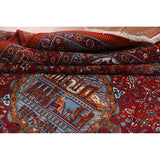 Pictorial Red Animals Kashan Turkish Area Rug Machine Made Carpet - 8'0" x 11'4"