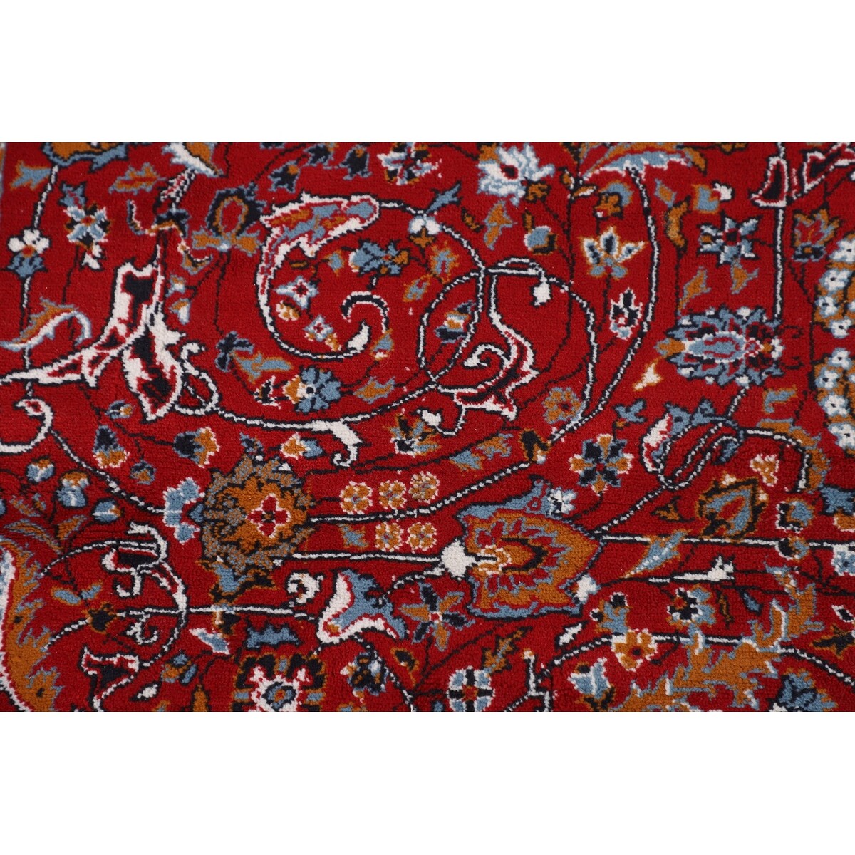 Pictorial Red Animals Kashan Turkish Area Rug Machine Made Carpet - 8'0" x 11'4"