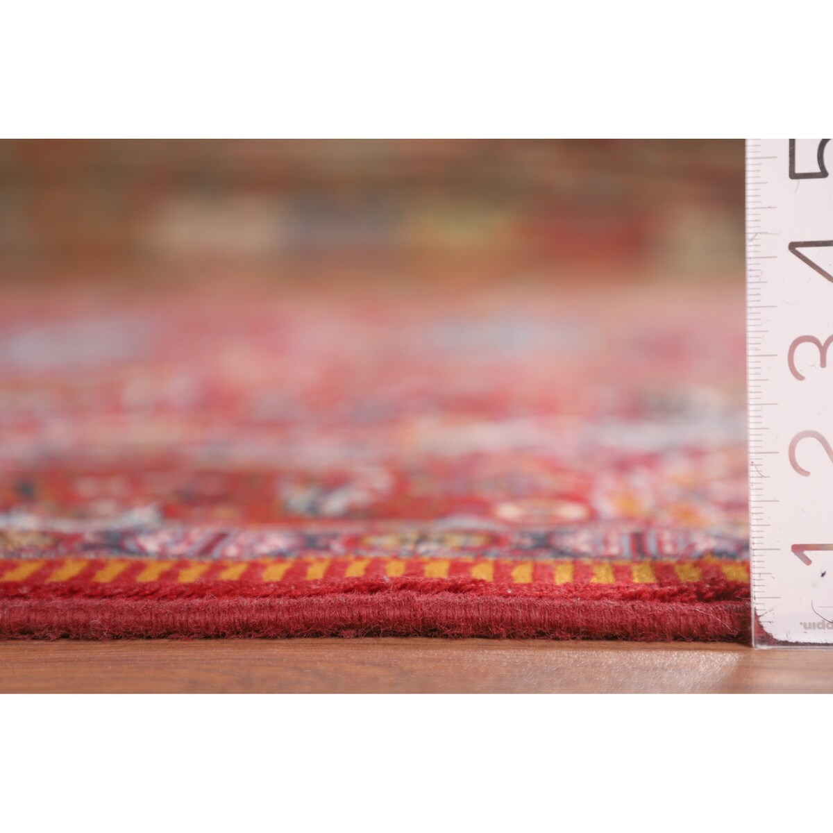 Pictorial Red Animals Kashan Turkish Area Rug Machine Made Carpet - 8'0" x 11'4"