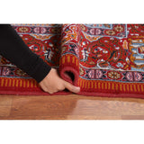 Pictorial Red Animals Kashan Turkish Area Rug Machine Made Carpet - 8'0" x 11'4"