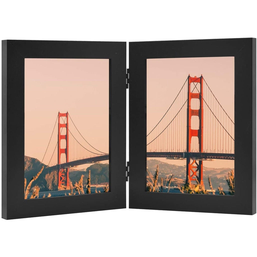 Picture Frame with Glass Front (Black, 5x7 Double)
