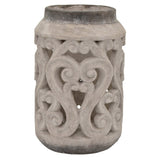 Piereced Flower Pot in White Terracotta 7in L x 7in W x 11in H