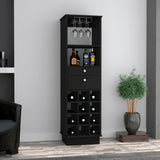 Pierpont 12-Bottle 2-Drawer 1-Shelf Bar Cabinet Black Wengue