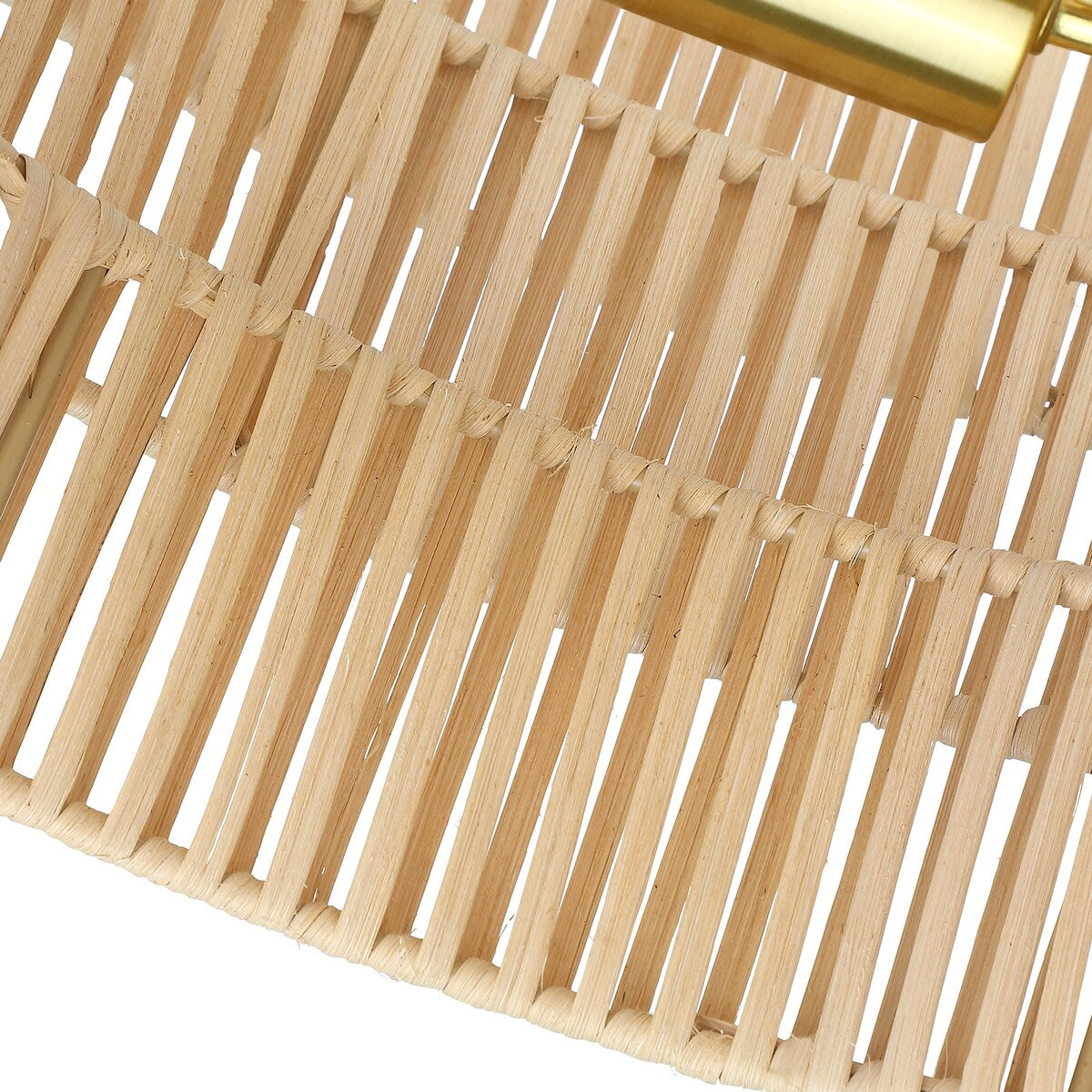 Piersan 3-Light Semi-Flush Mount with Tiered Rattan shades - 18'' W