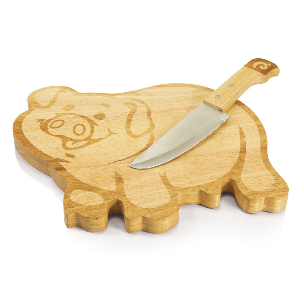 'Piggy' Cutting Board and Carving Knife Set