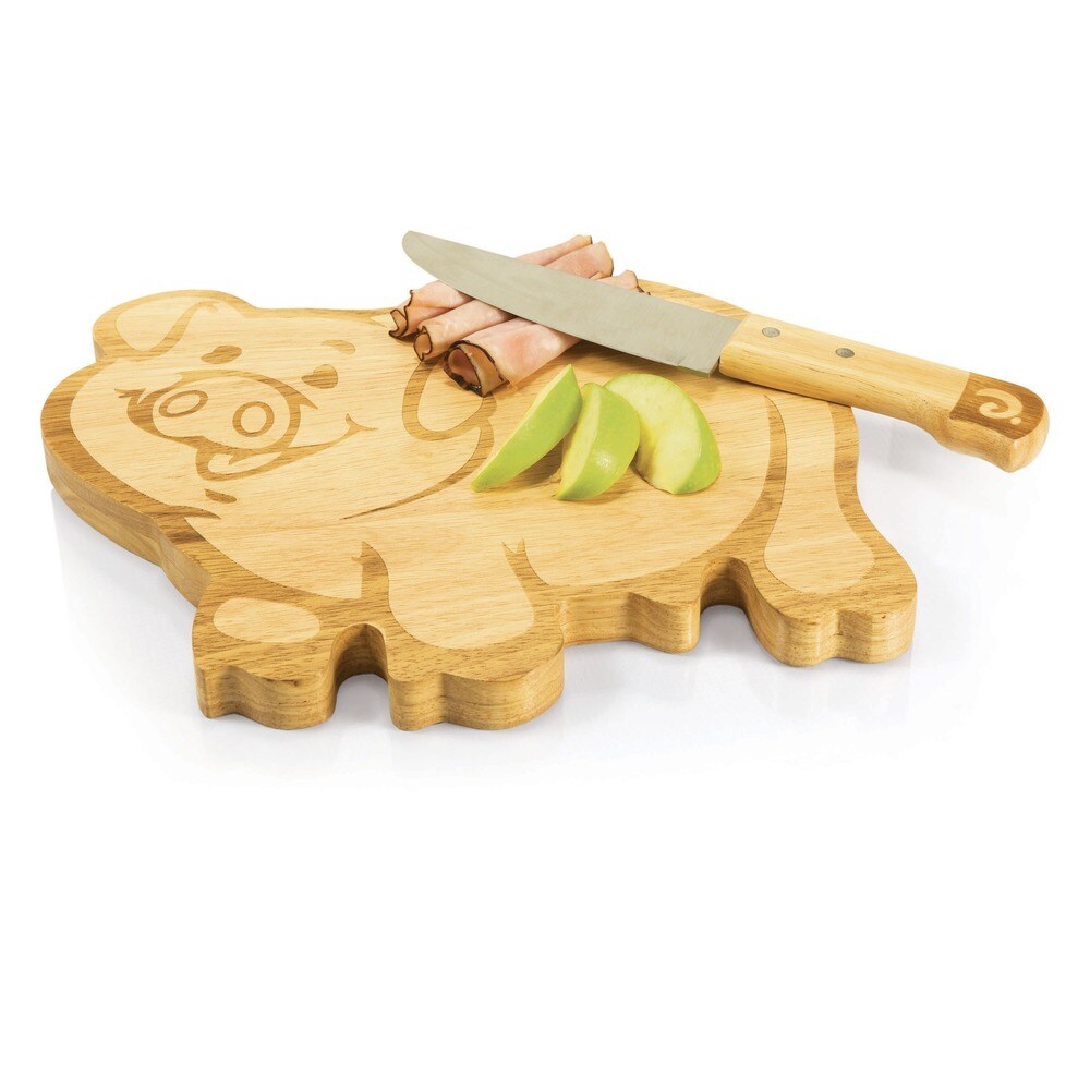 'Piggy' Cutting Board and Carving Knife Set