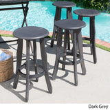 Pike Outdoor Acacia Wood Barstool (Set of 4) by Christopher Knight Home