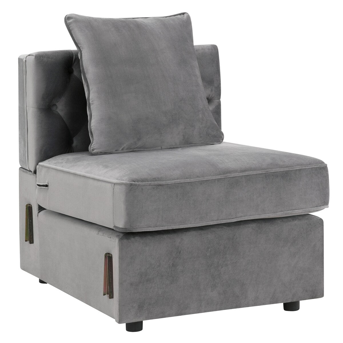 Pilk Button Tufted Sectional w/ Armless Chair by Furniture of America