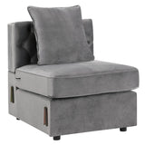 Pilk Button Tufted Sectional w/ Armless Chair by Furniture of America