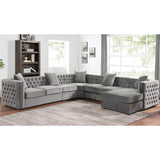 Pilk Button Tufted Sectional w/ Armless Chair by Furniture of America