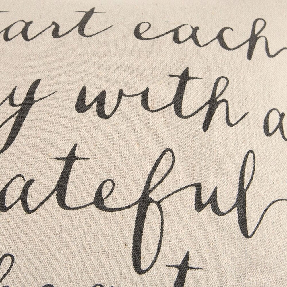 "Start each day with a grateful heart" Pillow Cover