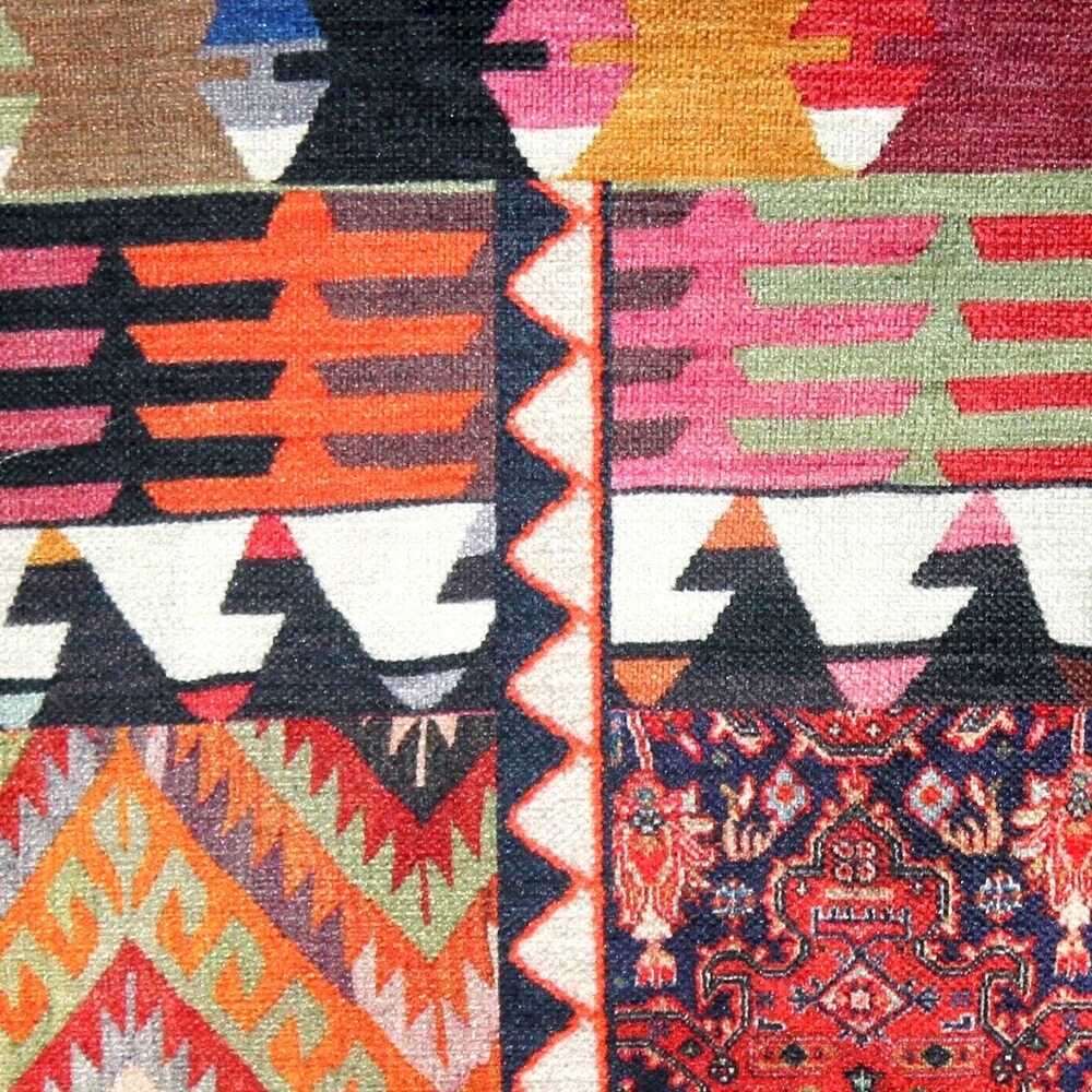 Pillow Decor - Kilim Collage Throw Pillow (19x19, 25x25, 12x20)