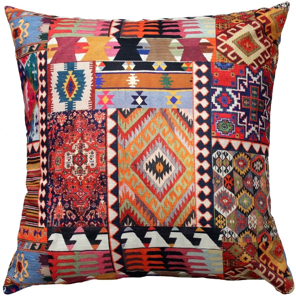 Pillow Decor - Kilim Collage Throw Pillow (19x19, 25x25, 12x20)