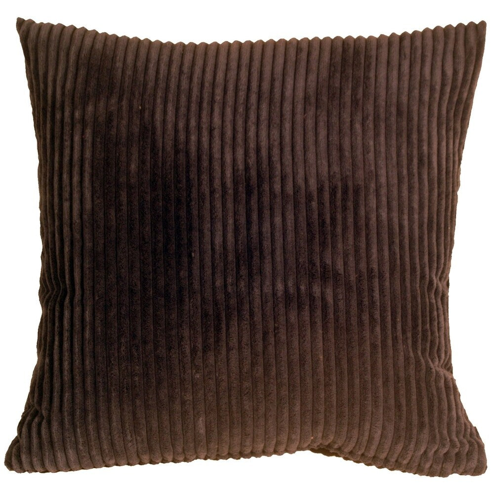 Pillow Décor - Wide Wale Corduroy 18-inch Dark Brown Throw Pillow