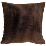 Pillow Décor - Wide Wale Corduroy 18-inch Dark Brown Throw Pillow