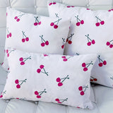 Cherry Rain Cotton 17x17 Throw Pillow with Polyfill Insert