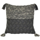 Hygge Winter Field Cross Knit 18x18 Throw Pillow with Polyfill Insert