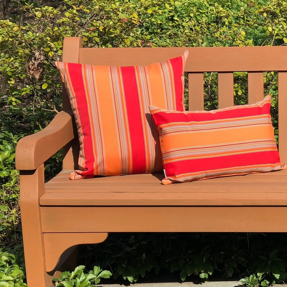 Sunbrella Bravada 20x20 Throw Pillow with Polyfill Insert, Salsa Red