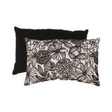 Pillow Perfect Black/ White Flocked Floral Rectangular Throw Pillow