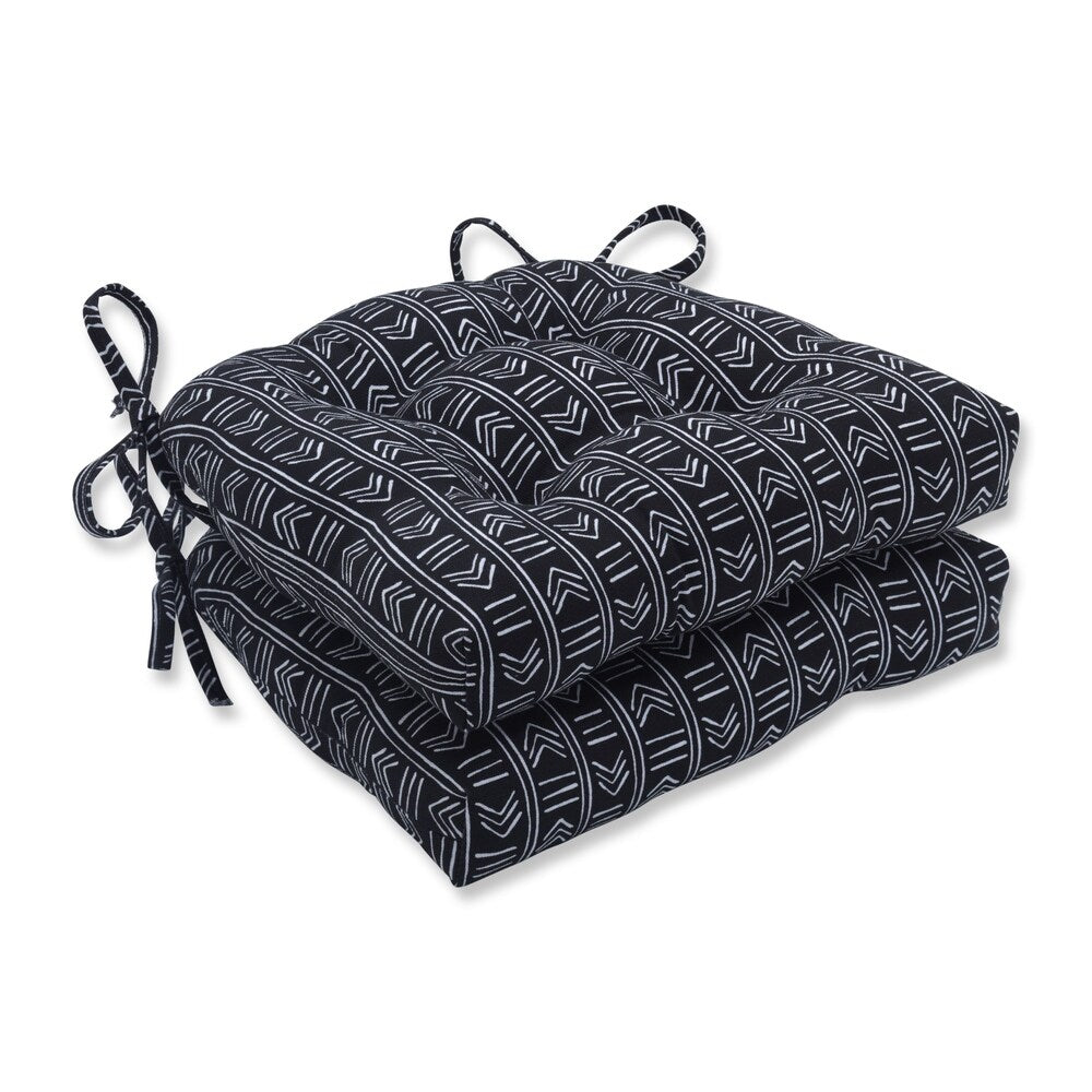 Pillow Perfect Bowery Ebony Reversible Chair Pad (Set of 2)