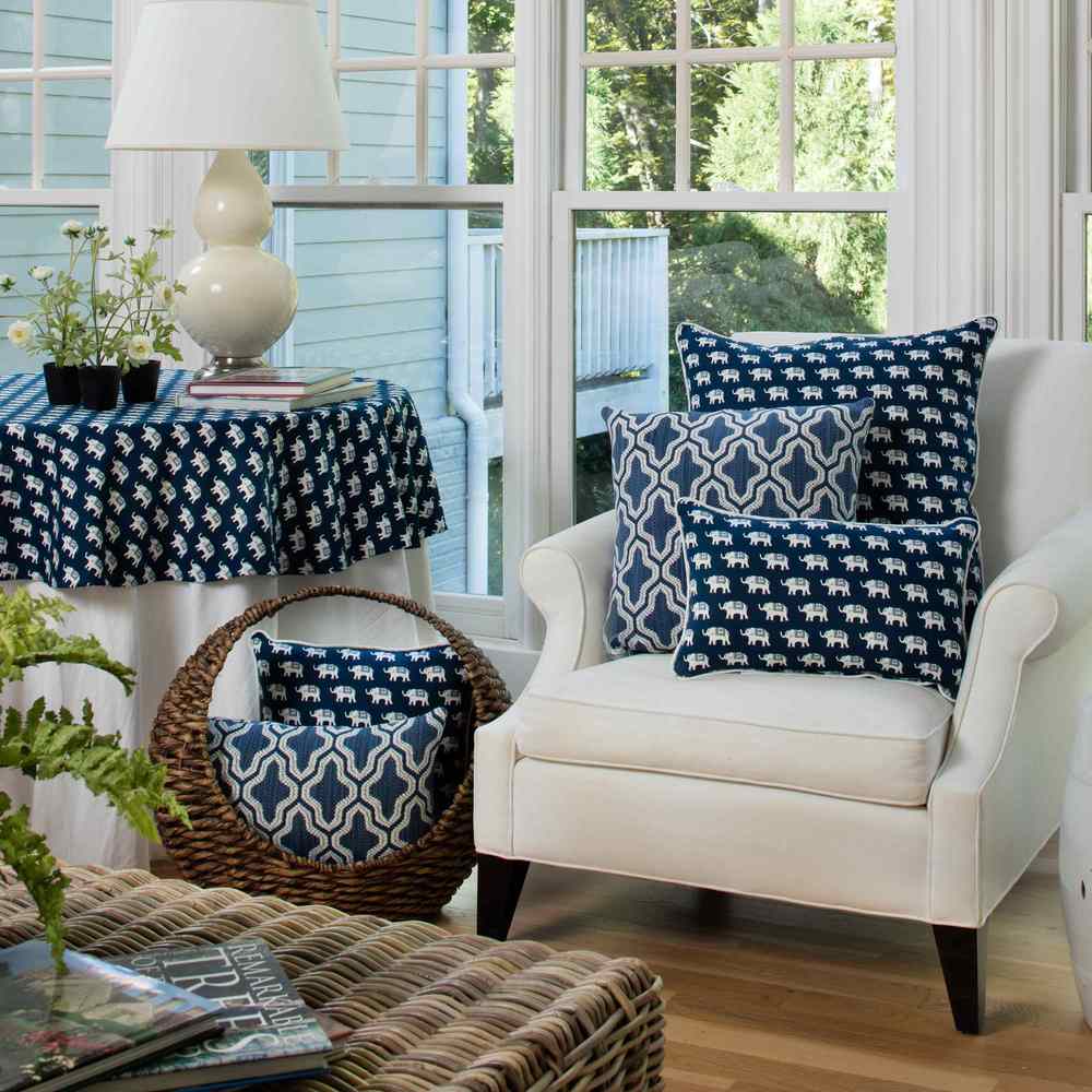 Pillow Perfect Ellie Indigo Throw Pillow