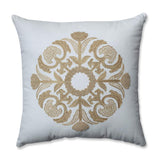 Pillow Perfect Glamour Medallion Gold-White 17.5-inch Throw Pillow