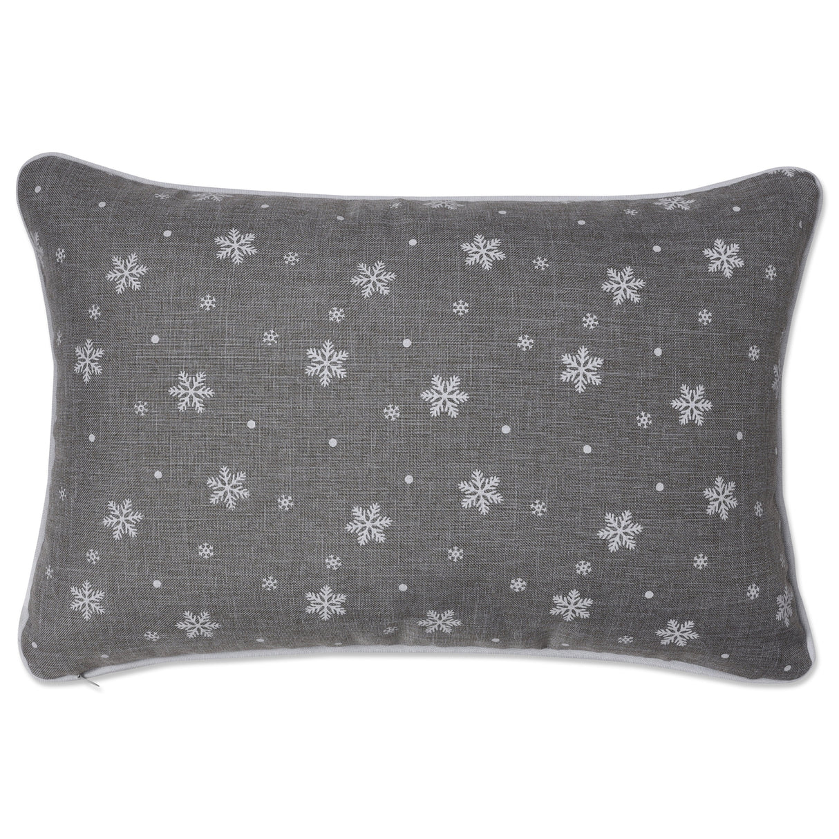 Pillow Perfect Indoor Santa Sleigh & Reindeers Christmas Gray Rectangular Throw Pillow, 12 X 18 X 5