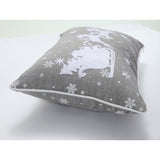 Pillow Perfect Indoor Santa Sleigh & Reindeers Christmas Gray Rectangular Throw Pillow, 12 X 18 X 5