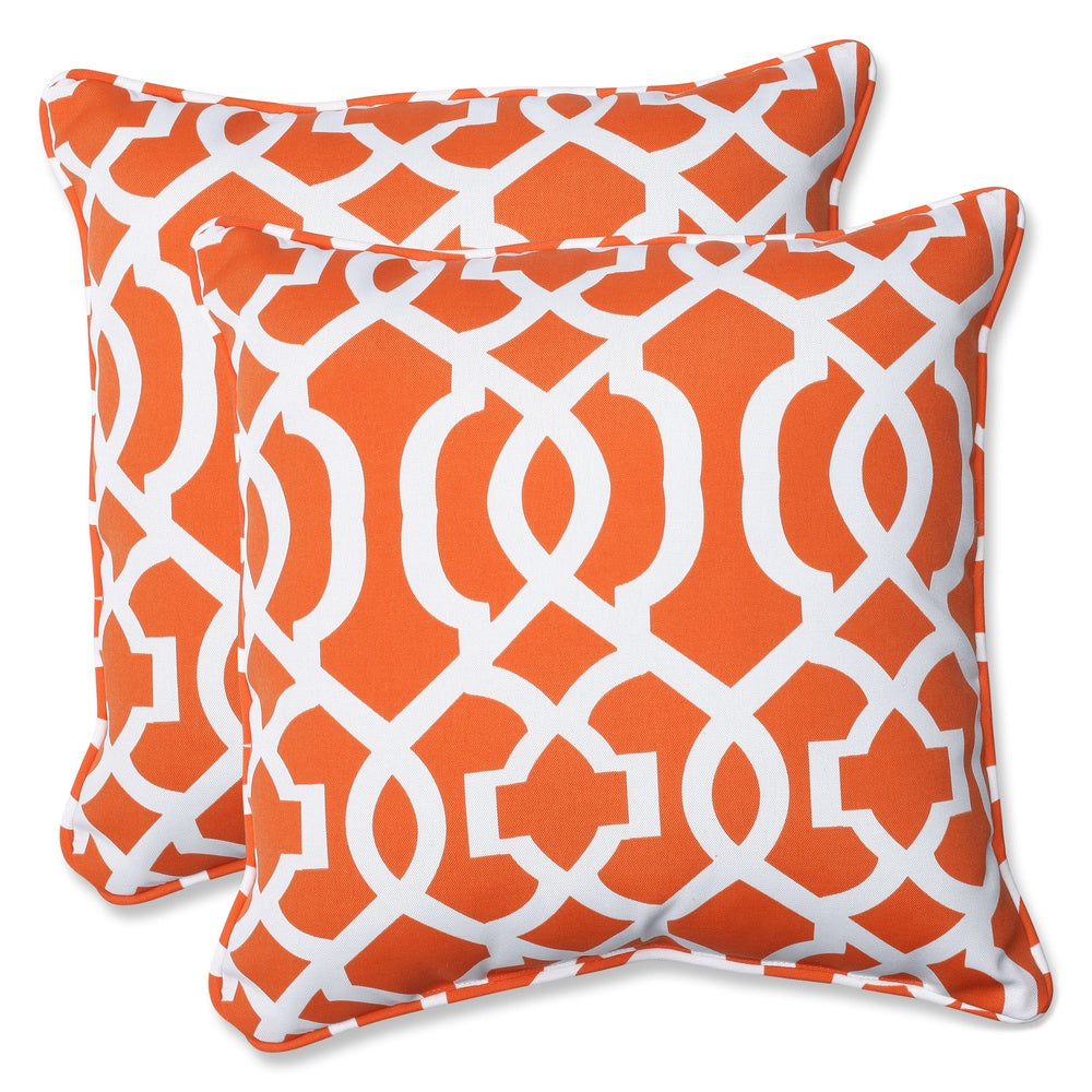 Pillow Perfect New Geo Polyester Outdoor Corded Throw Pillows (Set of 2)