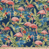 Pillow Perfect Outdoor / Indoor Flamingoing Lagoon Blue Reversible Chair Pad (Set of 2)