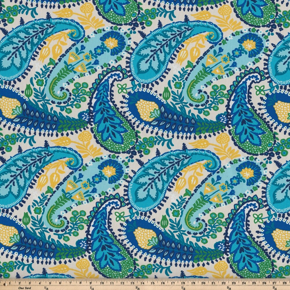 Pillow Perfect Outdoor Amalia Paisley Blue Throw Pillow (Set of 2)