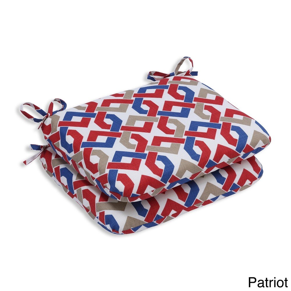 Pillow Perfect Outdoor/ Indoor Reiser Rounded Corners Seat Cushion (Set of 2)