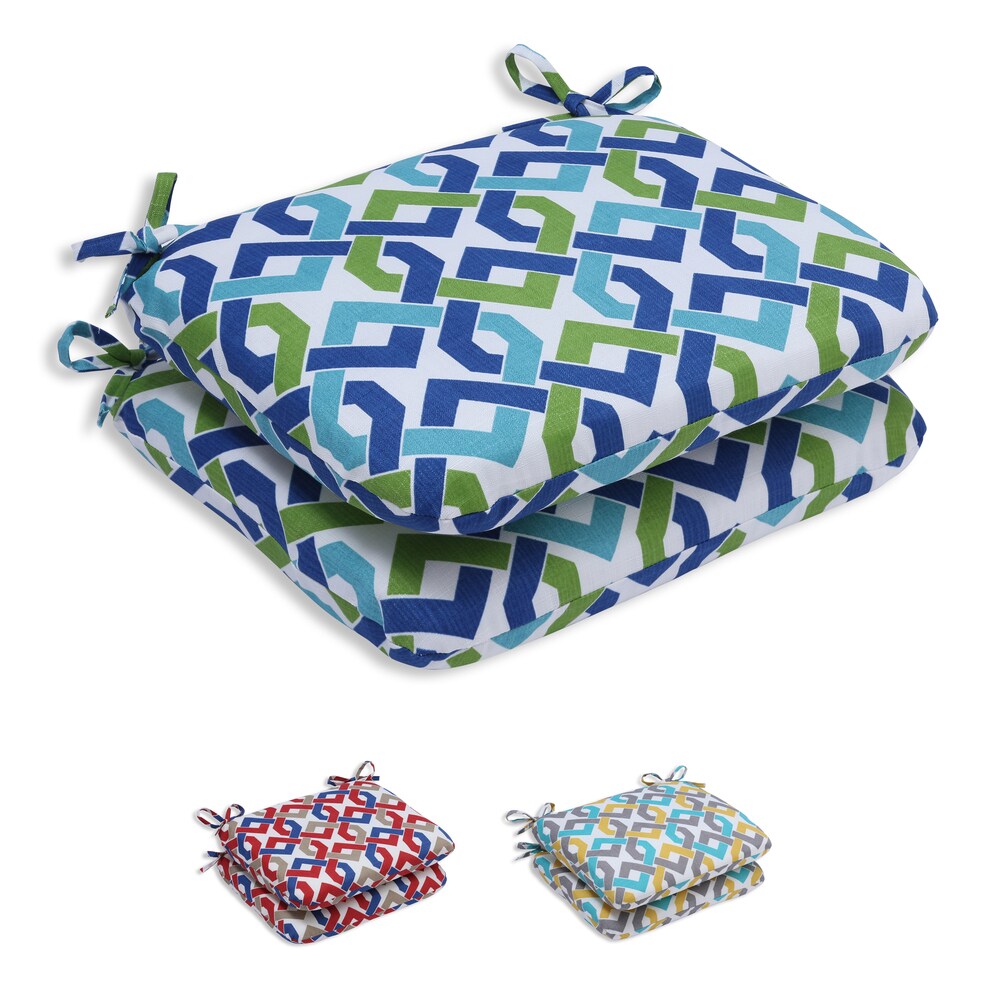Pillow Perfect Outdoor/ Indoor Reiser Rounded Corners Seat Cushion (Set of 2)