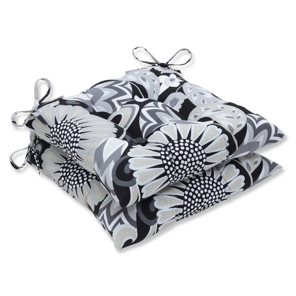 Pillow Perfect Outdoor/ Indoor Sophia Graphite Wrought Iron Seat Cushion (Set of 2)