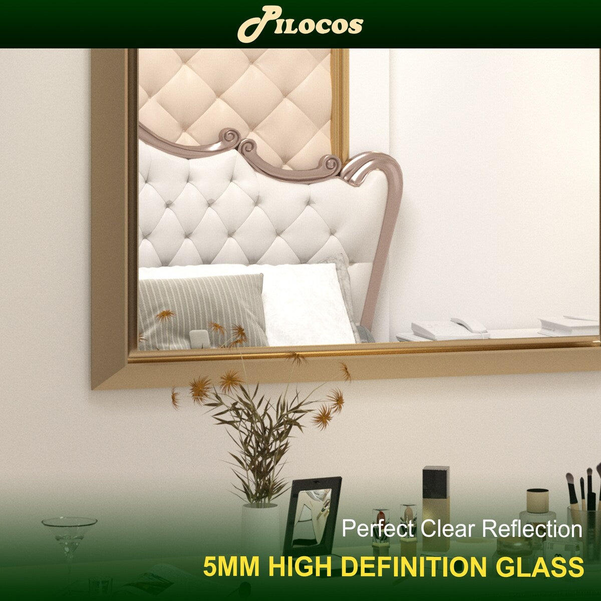 Bathroom Mirrors Wall Mounted Rectangle Vanity Cosmetic Makeup Mirror