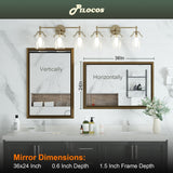 Bathroom Mirrors Wall Mounted Rectangle Vanity Cosmetic Makeup Mirror