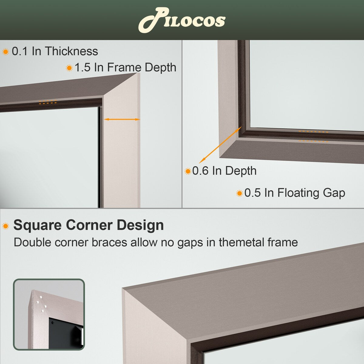 Bathroom Mirrors Wall Mounted Rectangle Vanity Cosmetic Makeup Mirror