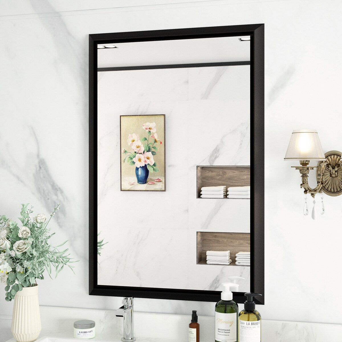 Bathroom Mirrors Wall Mounted Rectangle Vanity Cosmetic Makeup Mirror