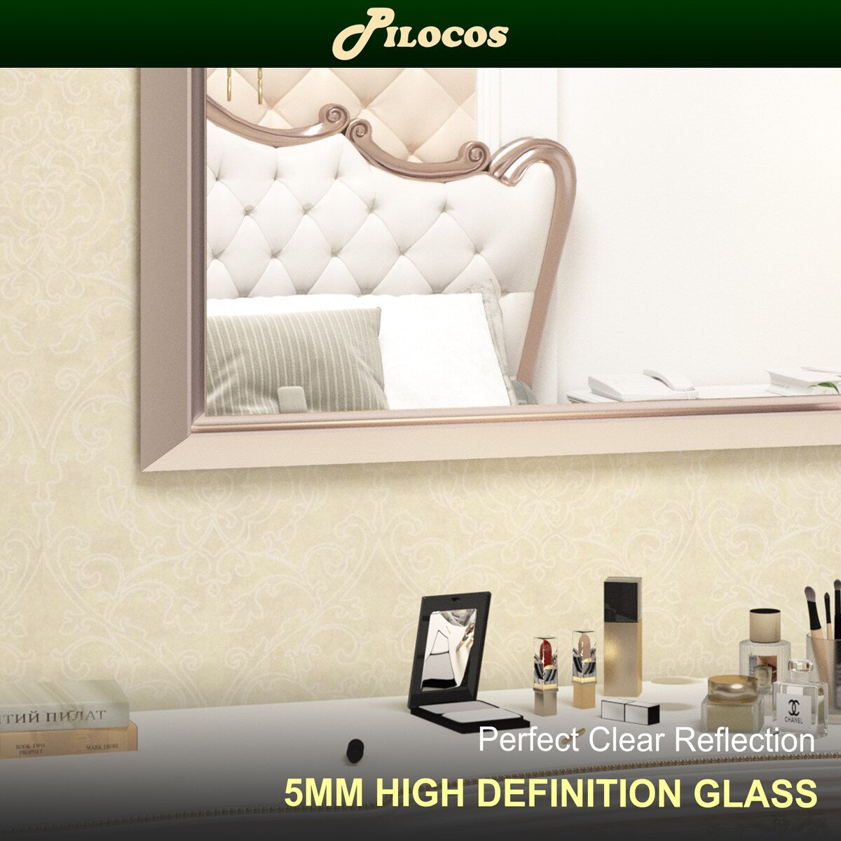 Bathroom Mirrors Wall Mounted Rectangle Vanity Cosmetic Makeup Mirror