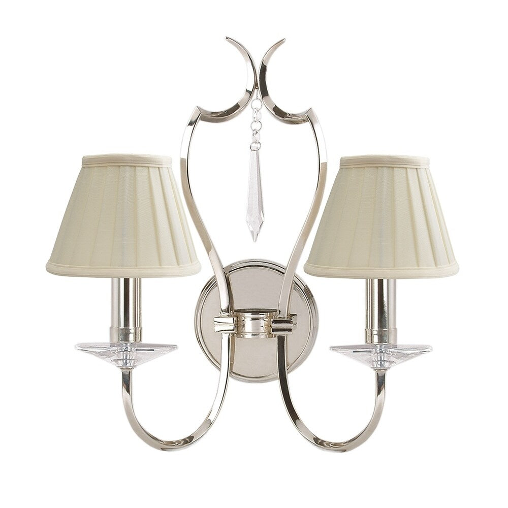 Lucas McKearn Modern Style Two Light Wall Sconce Crystal Nickel