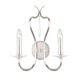 Lucas McKearn Modern Style Two Light Wall Sconce Crystal Nickel