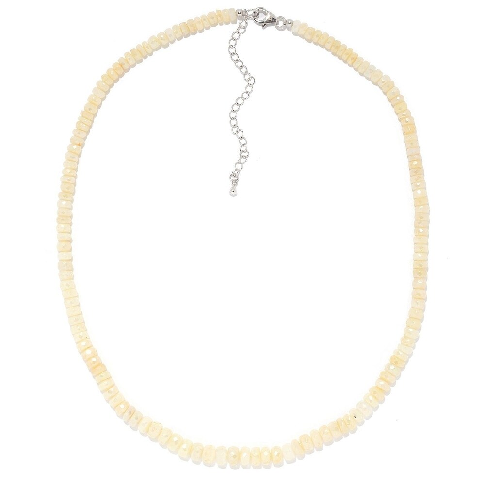 Sterling Silver 18" Ethiopian Opal Beaded Necklace w/ 3" Extender