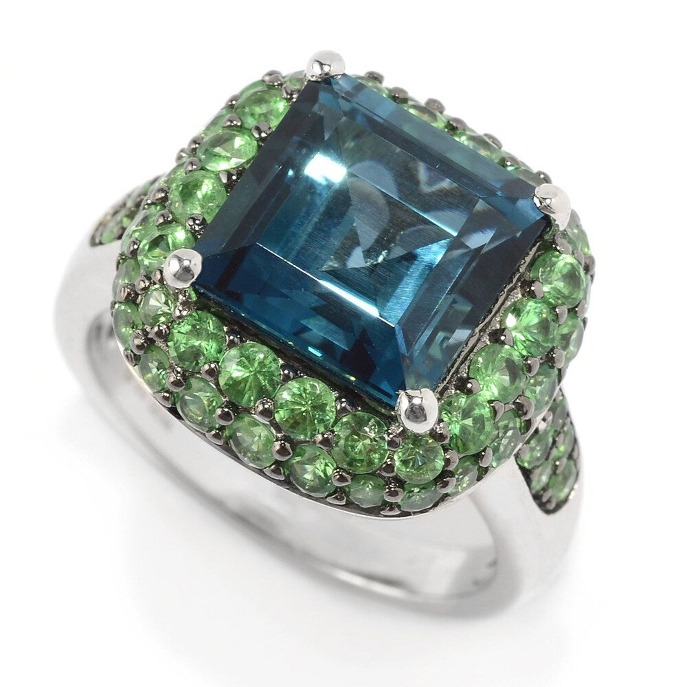 Sterling Silver 6.85ctw Multi Gemstone Ring