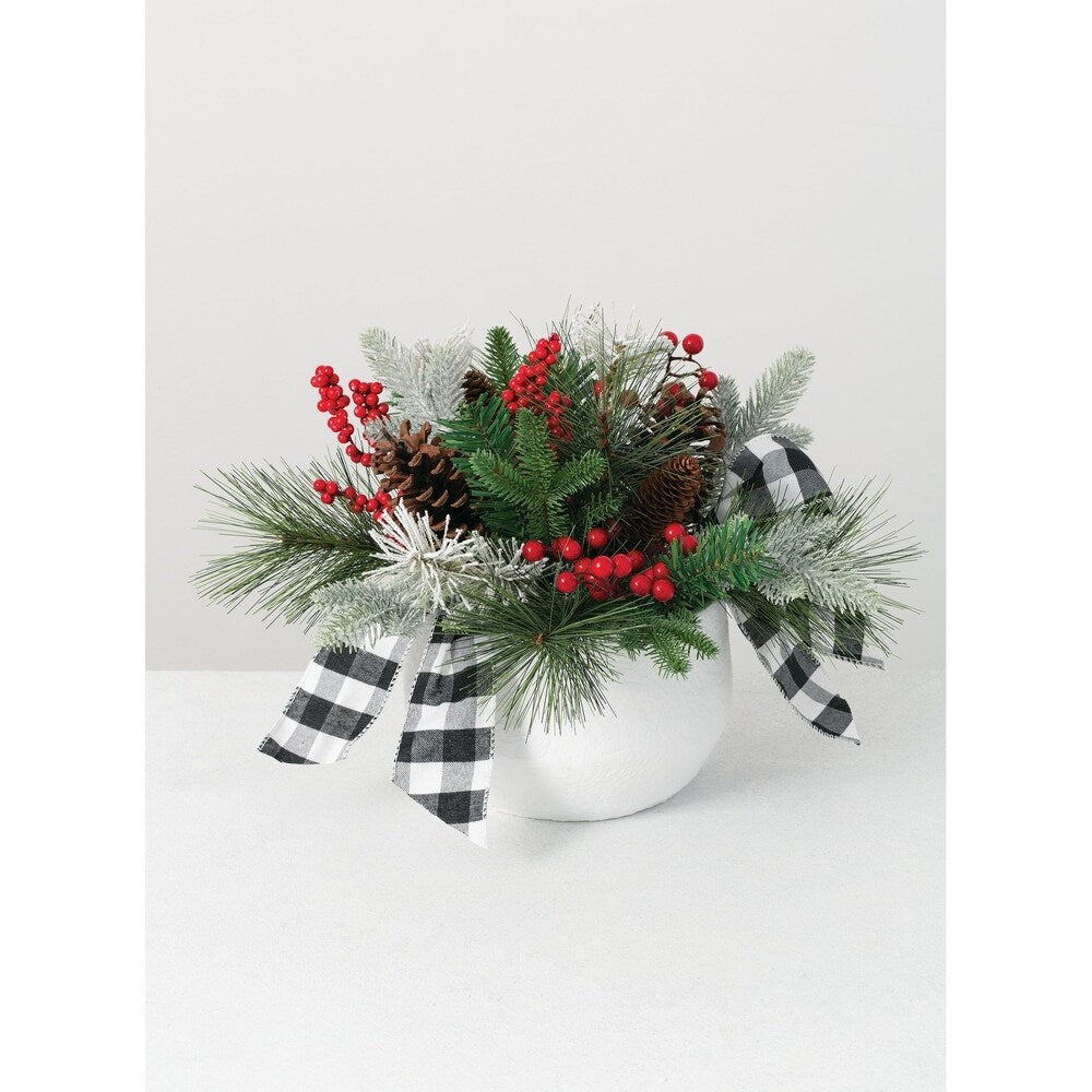 Sullivans Pine Berry Ribbon Arrangement