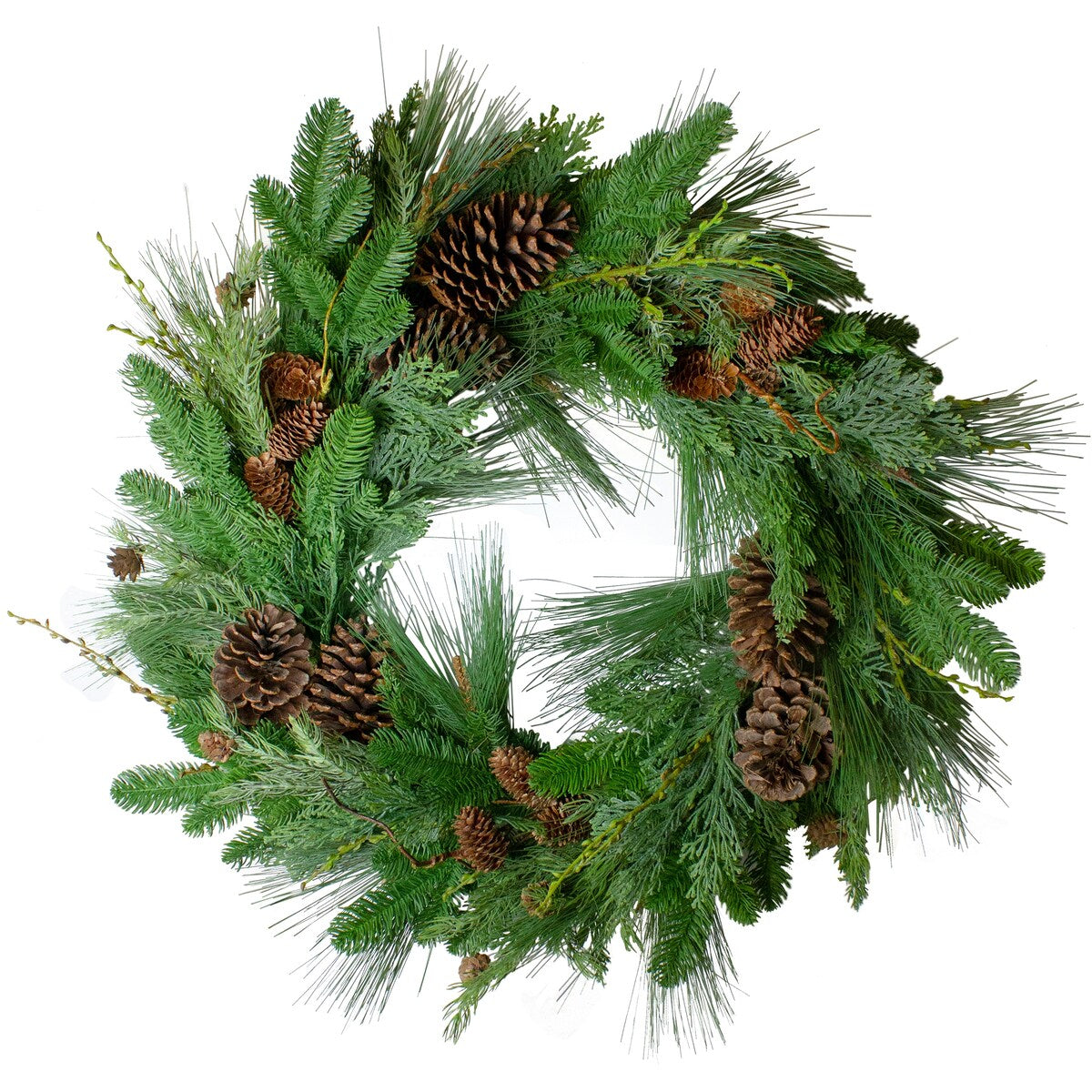 Pine Cone and Cedar Artificial Christmas Wreath - 32-Inch Unlit - 32"