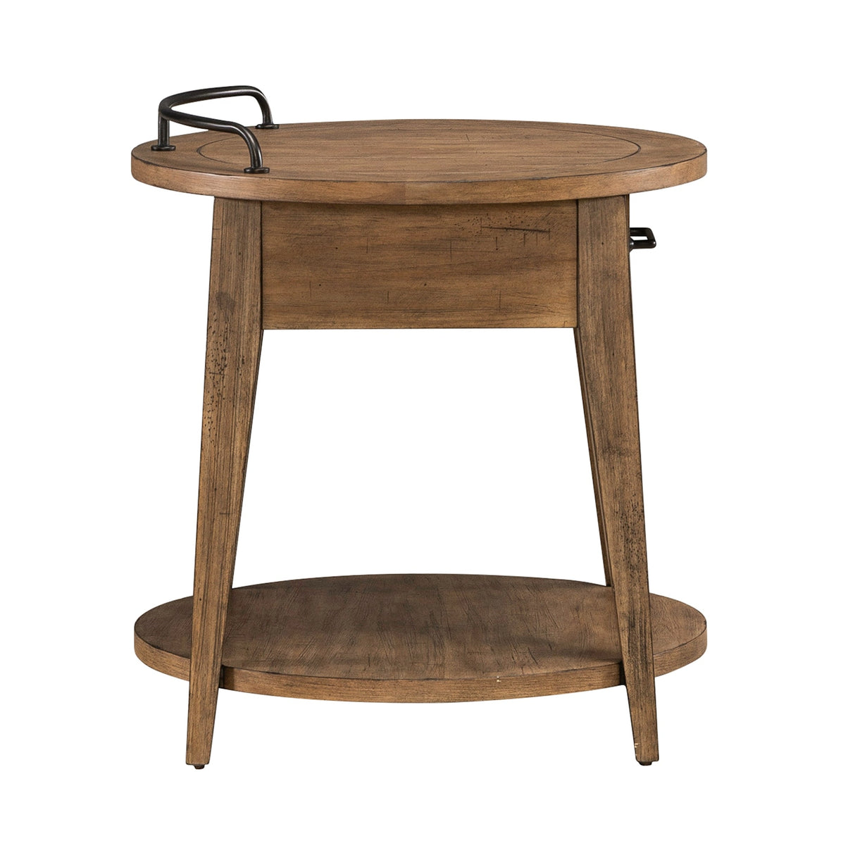 Pinebrook Ridge Weathered Toffee Round End Table